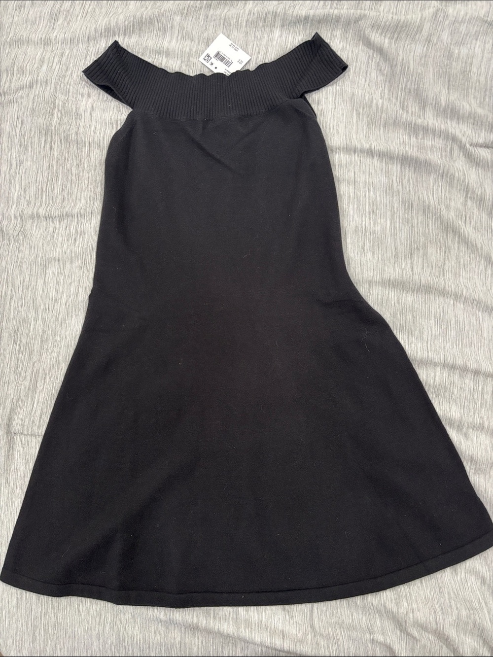 American Eagle Outfitters Off-Shoulder Knit Dress — Black
